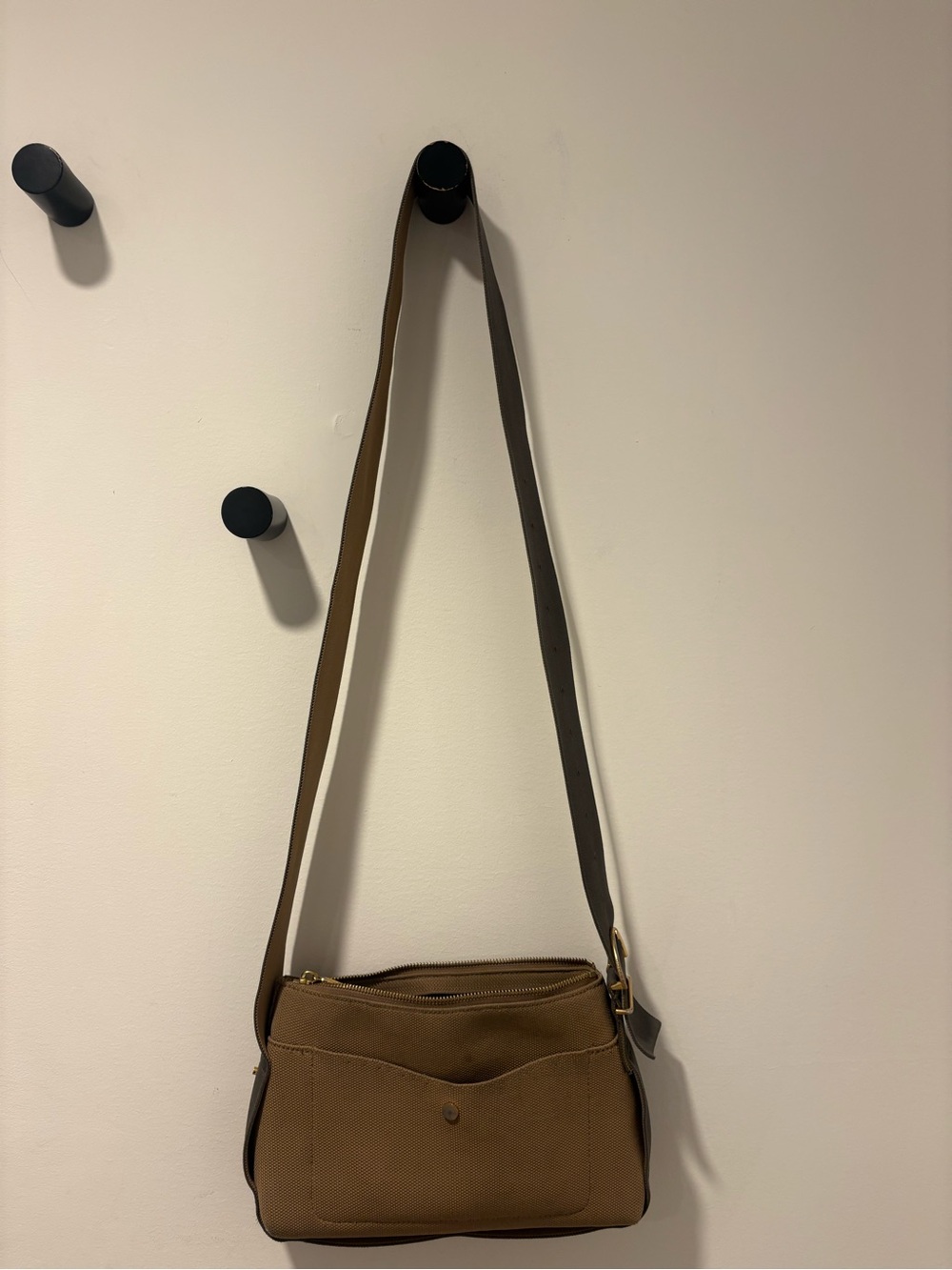 Cuyana Tan recycled Crossbody Bag with Front Pocket